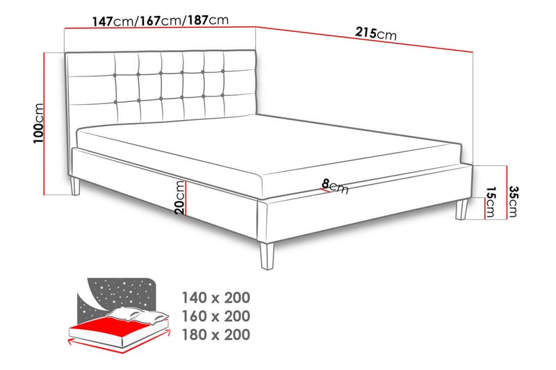 Rammeseng Gallardo 215x146x106 cm - Rammeseng