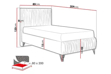 Rammeseng Gortin 80x200 cm - Møbler - Senger - Komplett sengepakke