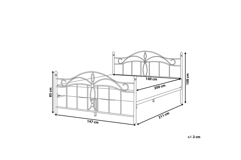 Rammeseng Malagana 140x200 cm - Hvit - Rammeseng