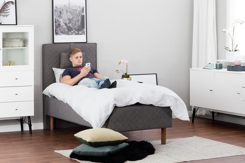 Rammeseng Notte 90x200 - Grå - Møbler - Senger - Kontinentalsenger