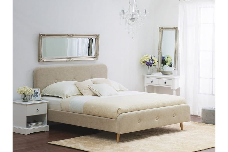 Rennes Dobbeltseng 180 | 200 cm - Beige - Møbler - Senger - Rammeseng