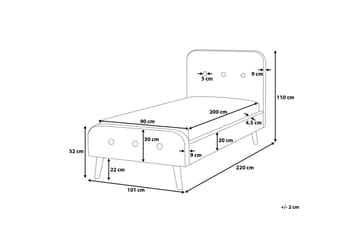 Rennes Dobbeltseng 90 | 200 cm - Beige - Møbler - Senger - Sengeramme & sengestamme