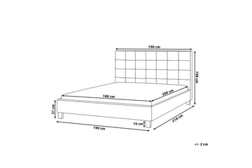 Rogelle Dobbeltseng 180|200 Cm - Hvit - Møbler - Senger - Rammeseng