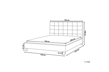 Rogelle Dobbeltseng 180|200 Cm - Hvit - Møbler - Senger - Sengeramme & sengestamme