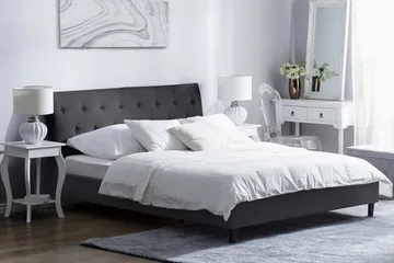 Saverne Dobbeltseng 180 | 200 cm - Grå - Møbler - Senger - Rammeseng