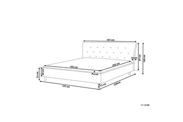 Saverne Dobbeltseng 180 | 200 cm - Grå - Møbler - Senger - Rammeseng
