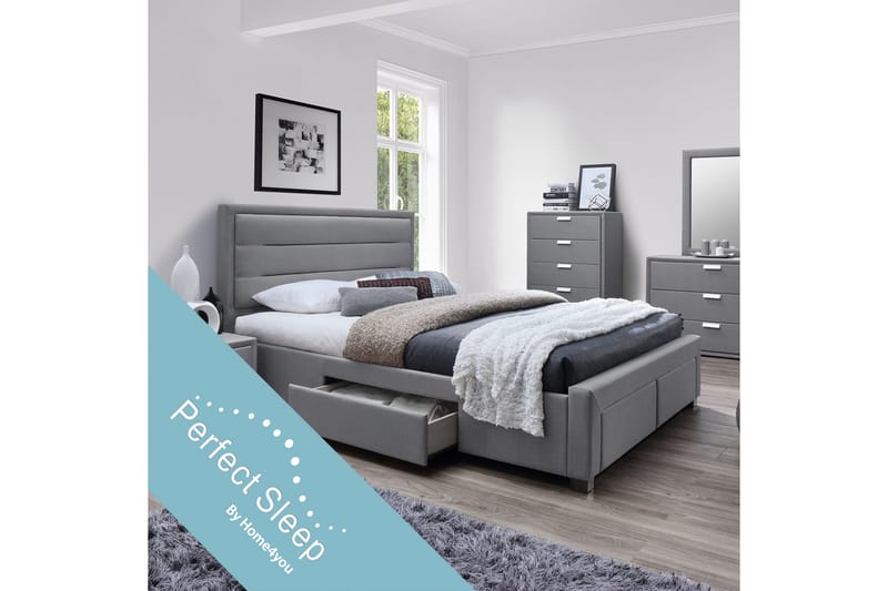 Seng CAREN med 4 skuffer/Madrass HARMONY DELUX