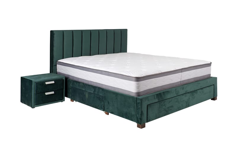 Seng GRACE med Madrass HARMONY DUO 160x200cm - Møbler - Senger - Senger med oppbevaring