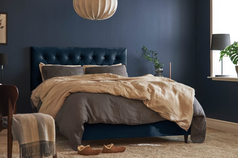 Sengepakke Chilla Pluss Rammeseng 90x200 cm - Mørkeblå - Rammeseng - Komplett sengepakke