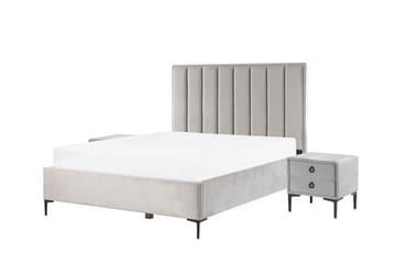 Sezanne Rammeseng 160x200 cm - Fløyel/Grå - Møbler - Senger - Rammeseng