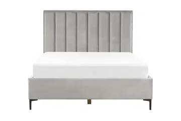 Sezanne Rammeseng 160x200 cm med Oppbevaring - Fløyel/Grå - Møbler - Senger - Rammeseng