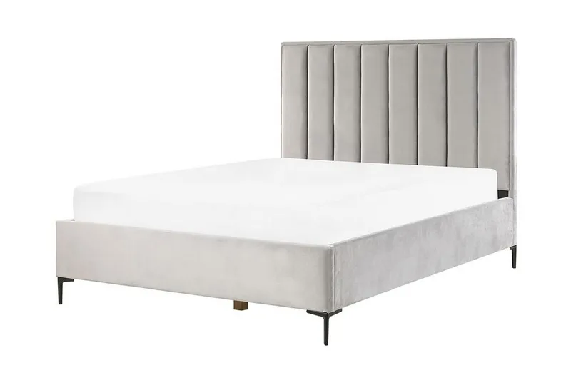 Sezanne Rammeseng 160x200 cm med Oppbevaring - Fløyel/Grå - Møbler - Senger - Sengeramme & sengestamme