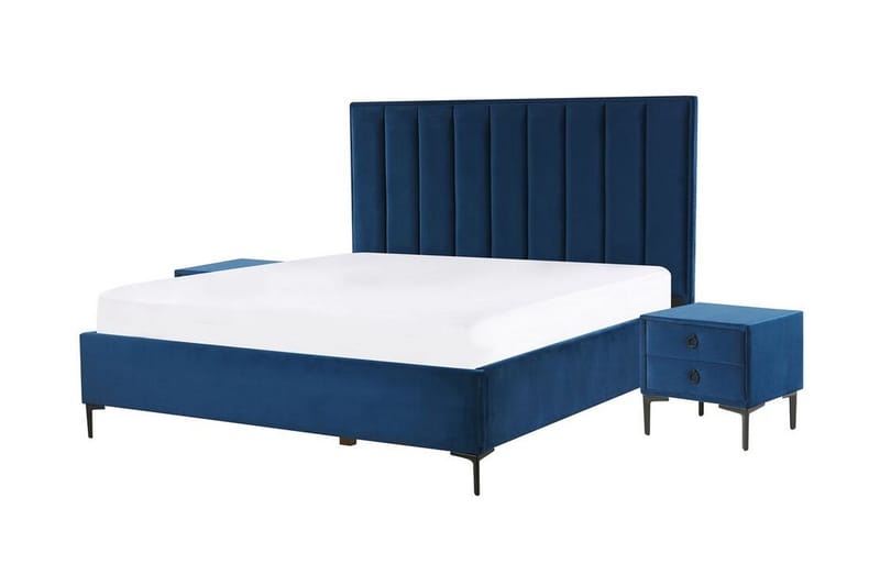 Sezanne Rammeseng 180x200 cm - Fløyel/Blå - Møbler - Senger - Rammeseng