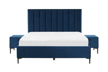 Sezanne Rammeseng 180x200 cm - Fløyel/Blå - Møbler - Senger - Rammeseng