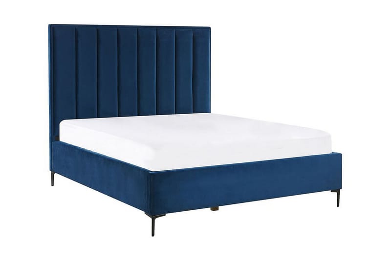 Sovrumsset Dobbeltseng 140x200 cm marineblå SEZANNE - Blå - Møbler - Senger - Rammeseng