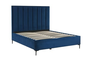 Sovrumsset Dobbeltseng 140x200 cm marineblå SEZANNE - Blå - Møbler - Senger - Rammeseng