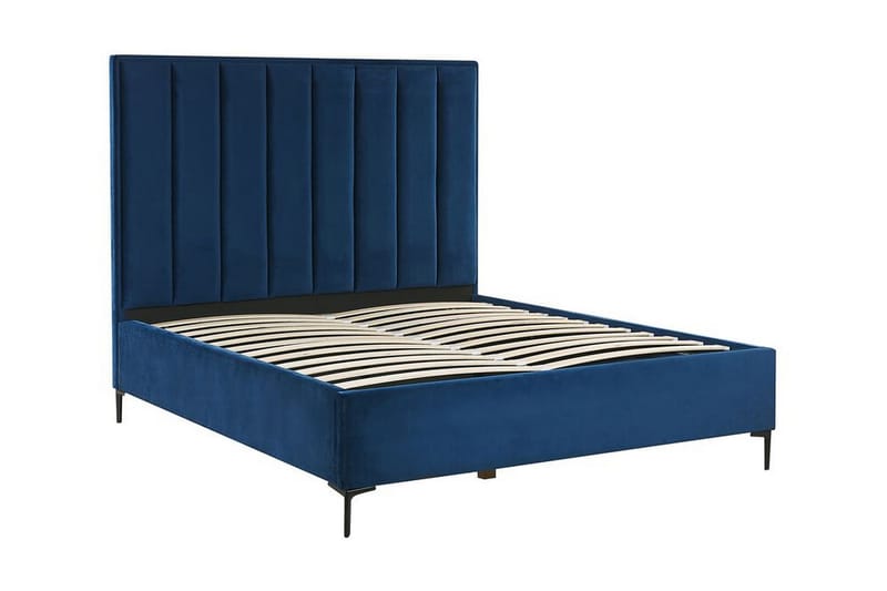 Sovrumsset Dobbeltseng 140x200 cm marineblå SEZANNE - Blå - Møbler - Senger - Rammeseng