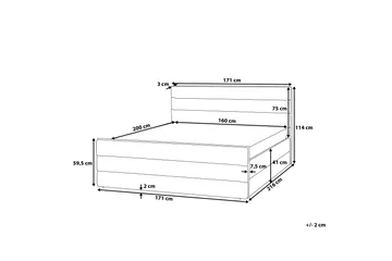 Valbonne Dobbeltseng 160 | 200 cm - Grå - Møbler - Senger - Rammeseng