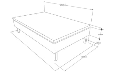 Viken Bas Rammeseng 120X200Cm - Grå, Konisk Eikeben - Møbler - Senger - Enkeltsenger