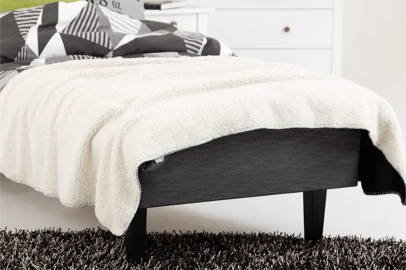 Viken Bas Rammeseng 80X200Cm - Grå, Konisk Eikeben - Møbler - Senger - Enkeltsenger