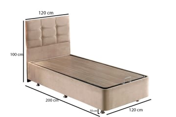 Reghum Kontinentalseng 120x200 cm - Lysebrun - Møbler - Senger - Komplett sengepakke