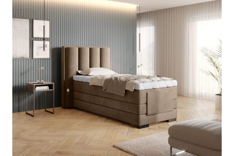 Banti Justerbar Kontinentalseng 90x200 cm - Beige - Møbler - Senger - Regulerbare senger