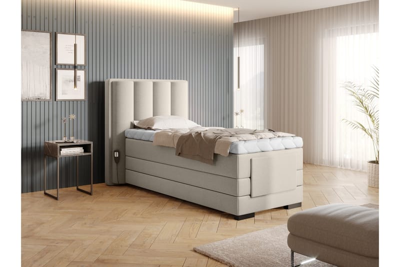 Banti Justerbar Kontinentalseng 90x200 cm - Beige - Møbler - Senger - Regulerbare senger