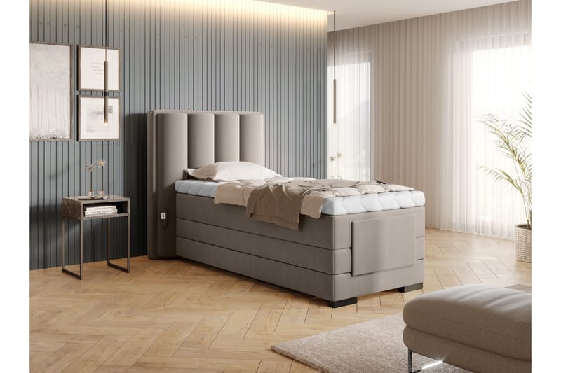 Banti Justerbar Kontinentalseng 90x200 cm - Beige - Møbler - Senger - Regulerbare senger