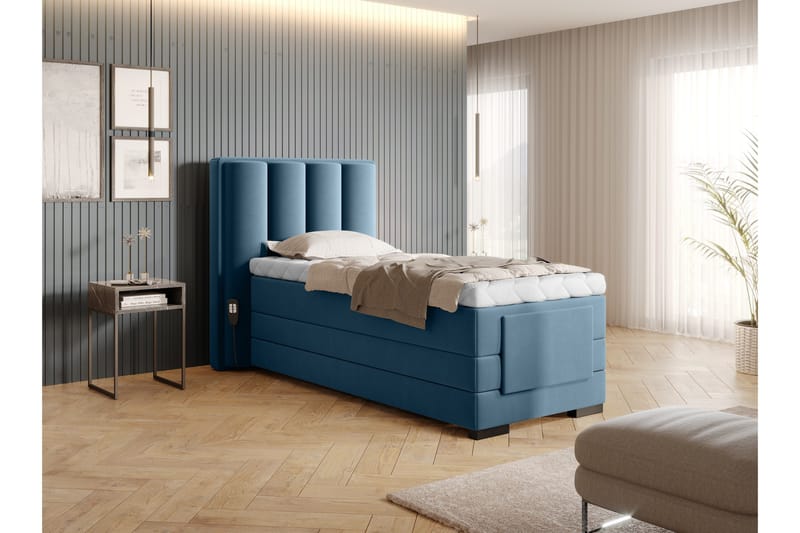 Banti Justerbar Kontinentalseng 90x200 cm - Blå - Møbler - Senger - Regulerbare senger