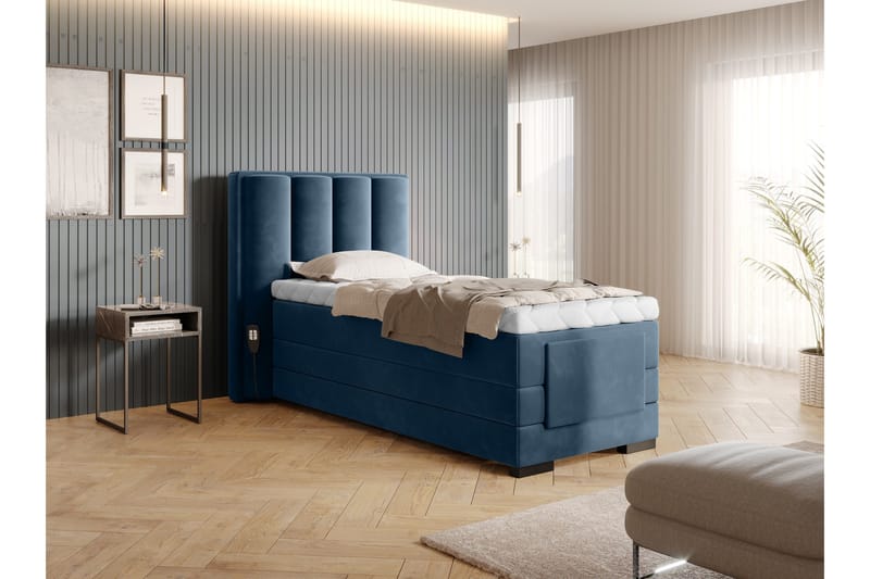 Banti Justerbar Kontinentalseng 90x200 cm - Blå - Møbler - Senger - Regulerbare senger