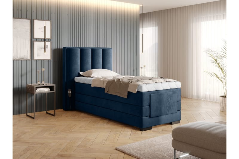 Banti Justerbar Kontinentalseng 90x200 cm - Blå - Møbler - Senger - Regulerbare senger