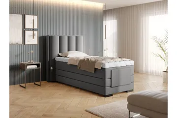 Banti Justerbar Kontinentalseng 90x200 cm - Grå - Møbler - Senger - Regulerbare senger