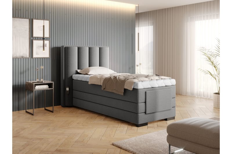 Banti Justerbar Kontinentalseng 90x200 cm - Grå - Møbler - Senger - Regulerbare senger