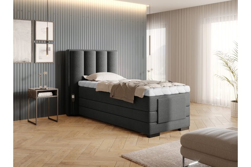 Banti Justerbar Kontinentalseng 90x200 cm - Grå - Møbler - Senger - Regulerbare senger