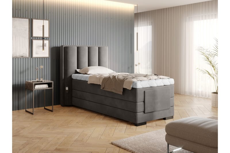 Banti Justerbar Kontinentalseng 90x200 cm - Grå - Møbler - Senger - Regulerbare senger