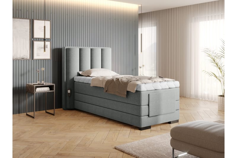 Banti Justerbar Kontinentalseng 90x200 cm - Grå - Møbler - Senger - Regulerbare senger