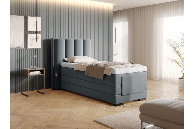 Banti Justerbar Kontinentalseng 90x200 cm - Grå - Møbler - Senger - Regulerbare senger