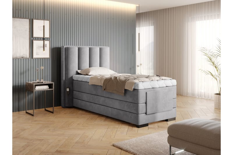 Banti Justerbar Kontinentalseng 90x200 cm - Grå - Møbler - Senger - Regulerbare senger