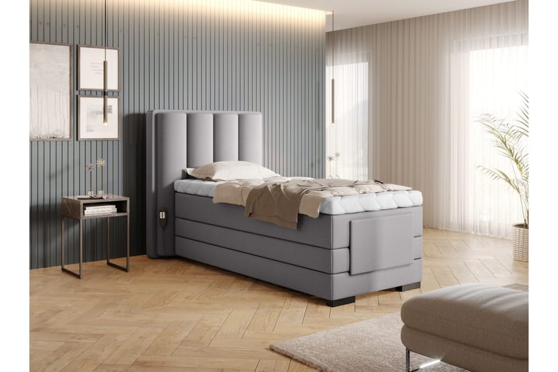 Banti Justerbar Kontinentalseng 90x200 cm - Grå - Møbler - Senger - Regulerbare senger