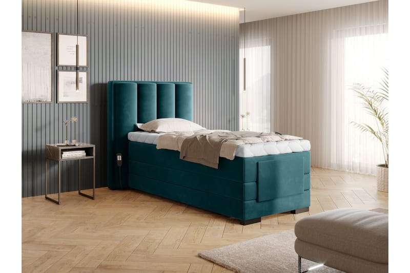 Banti Justerbar Kontinentalseng 90x200 cm - Turkis - Møbler - Senger - Regulerbare senger