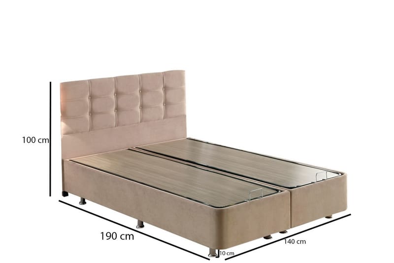 Kontinentalseng Dubbel Pylpio 140x190 cm - Lysebrun - Møbler - Senger - Regulerbare senger