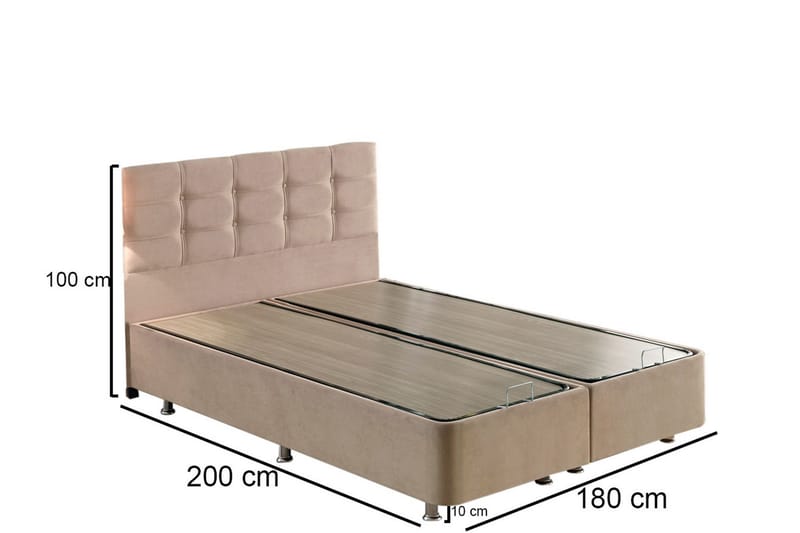 Latrona Kontinentalseng Dobbel 180x200 cm - Lysebrun - Møbler - Senger - Senger med oppbevaring