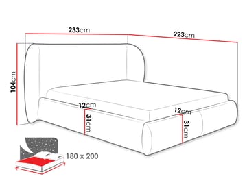 Riona sengeramme 180x200 cm - Grå - Møbler - Senger - Senger med oppbevaring