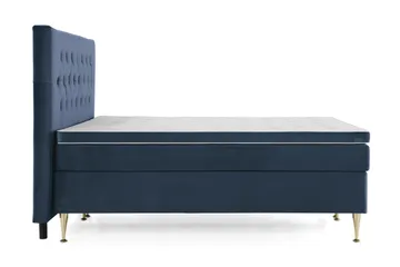 Royal Velvet komplett sengepakke 160x200 cm - Mørkeblå med høye gullben - Møbler - Senger - Kontinentalsenger