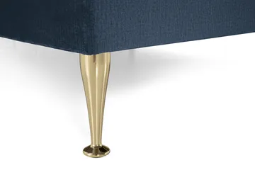 Royal Velvet komplett sengepakke 160x200 cm - Mørkeblå med høye gullben - Møbler - Senger - Kontinentalsenger