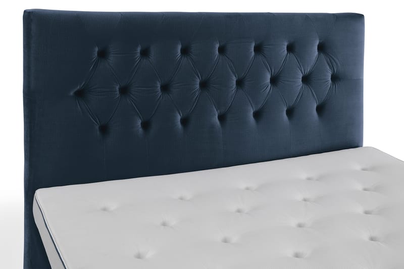 Royal Velvet komplett sengepakke 160x200 cm - Mørkeblå med høye gullben - Møbler - Senger - Kontinentalsenger