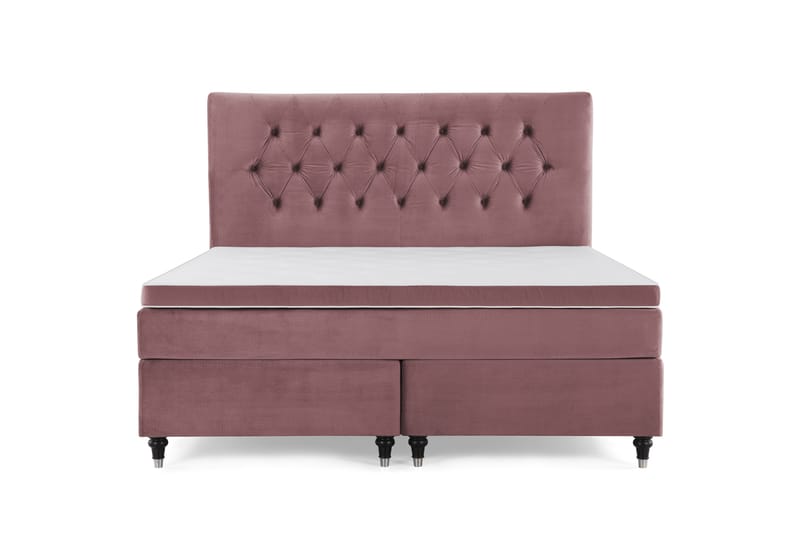 Royal Velvet komplett sengepakke 160x200 cm, Rosa med dreide ben