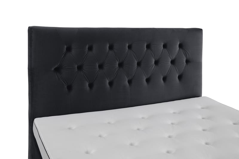 Royal Velvet Komplett Sengepakke 160x200 cm - Svart Fløyel/Dreide Ben - Møbler - Senger - Kontinentalsenger
