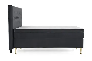 Royal Velvet komplett sengepakke 160x200 cm - Svart med høye gullben - Møbler - Senger - Kontinentalsenger