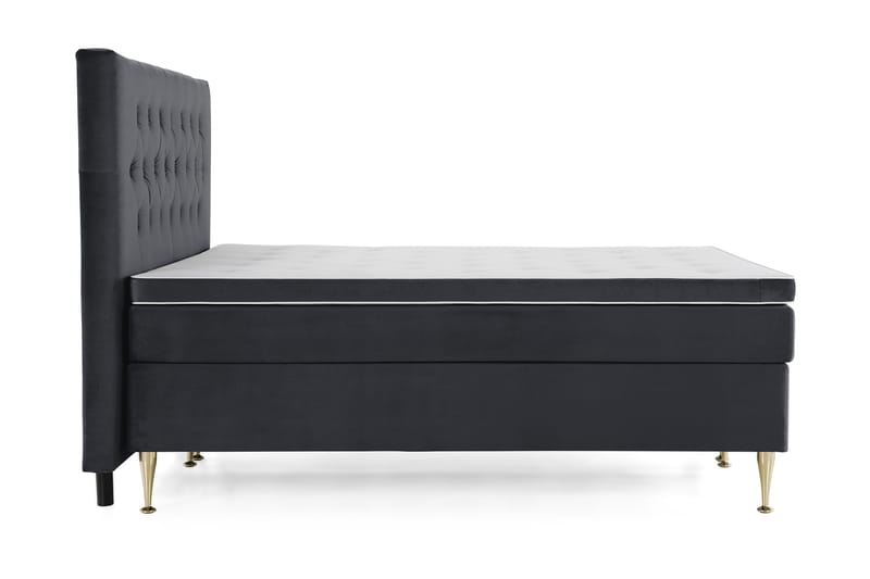 Royal Velvet komplett sengepakke 160x200 cm - Svart med høye gullben - Møbler - Senger - Kontinentalsenger